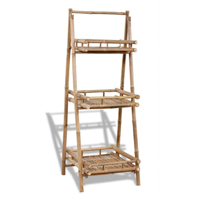 Vidaxl Plant Rack Bamboo pliable à 3 couches