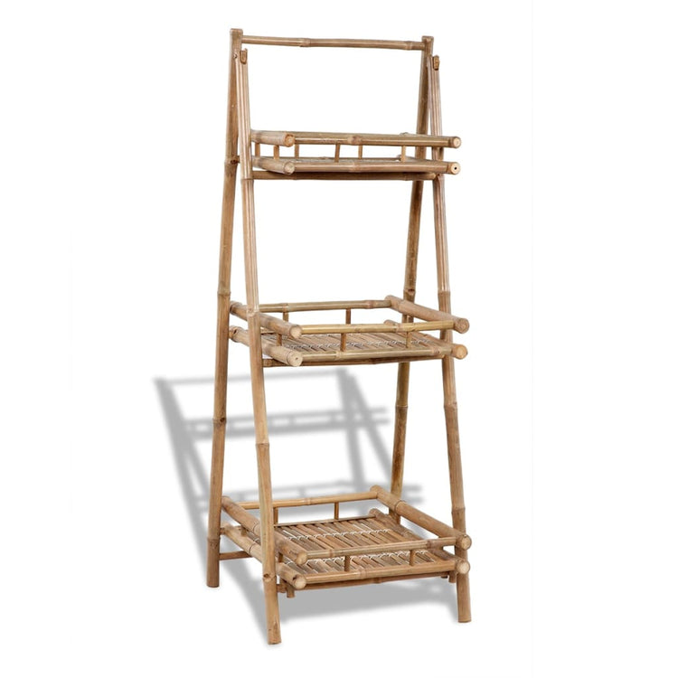 Vidaxl Plant Rack Bamboo pliable à 3 couches