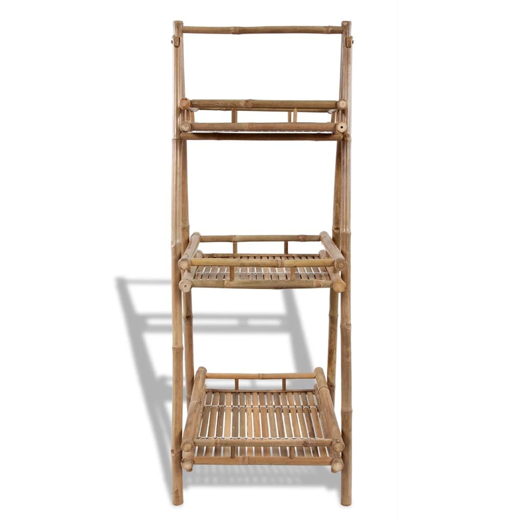 Vidaxl Plant Rack Bamboo pliable à 3 couches