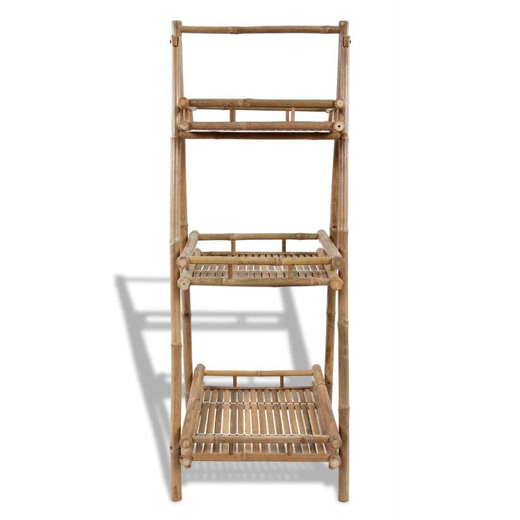 Vidaxl Plant Rack Bamboo pliable à 3 couches