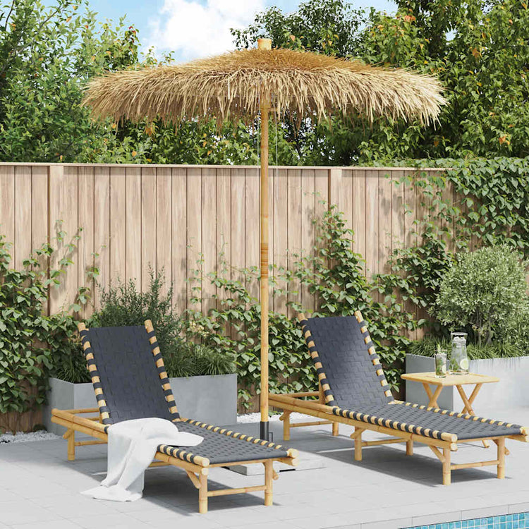 Vidaxl parasol en bambou avec toit de feuilles de banane 270 cm