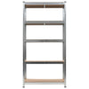 Rack de stockage Vidaxl en acier à 5 couches et gris en bois transformé