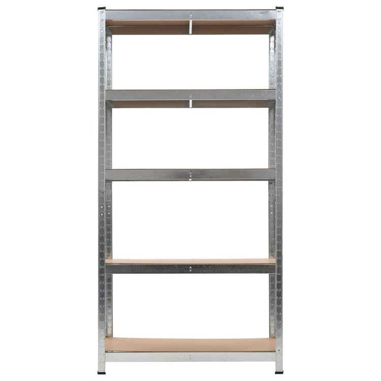Rack de stockage Vidaxl en acier à 5 couches et gris en bois transformé