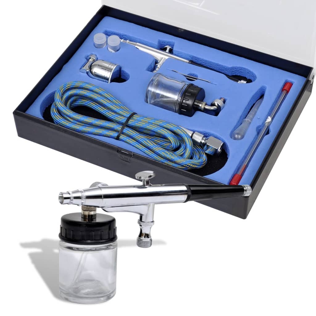 Vidaxl Airbrush Ensemble avec tasse en verre 0,2 0,3 0,5 mm de porte-parole