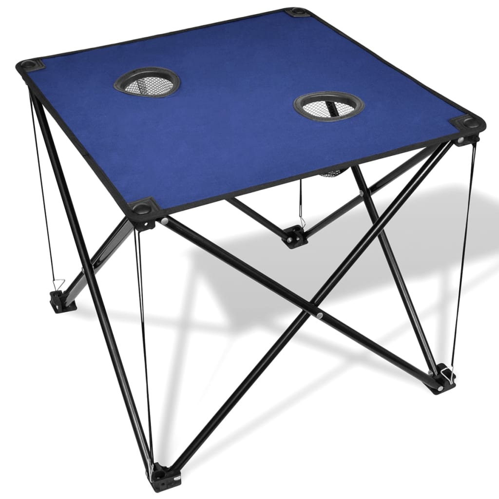 Table de camping vidaxl pliable (bleu)