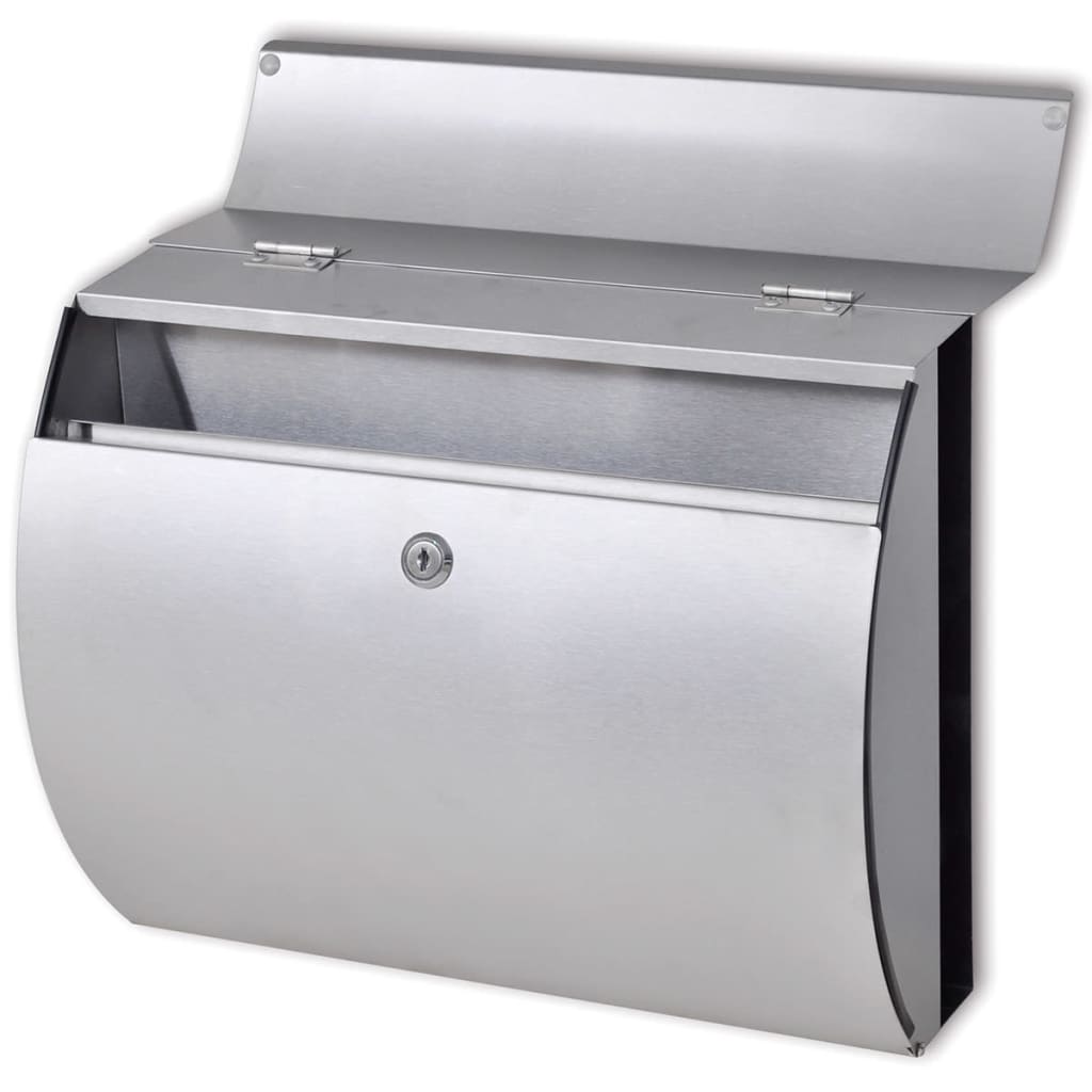 Vidaxl en acier inoxydable en boîte à lettres
