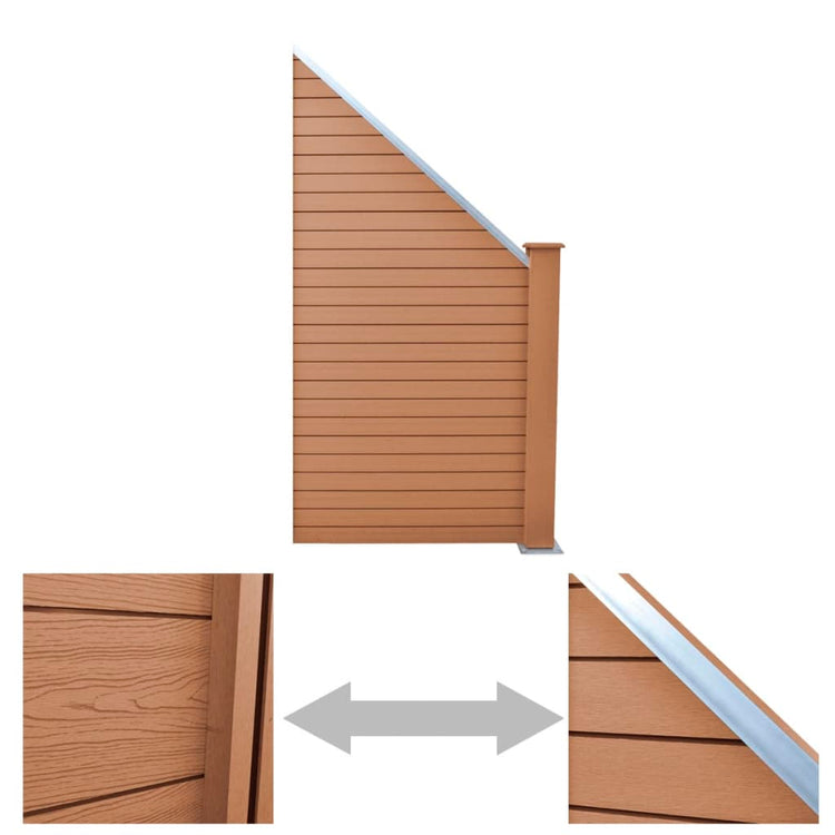 Panneau de clôture Vidaxl 105x (105-185) CM HKC Brown