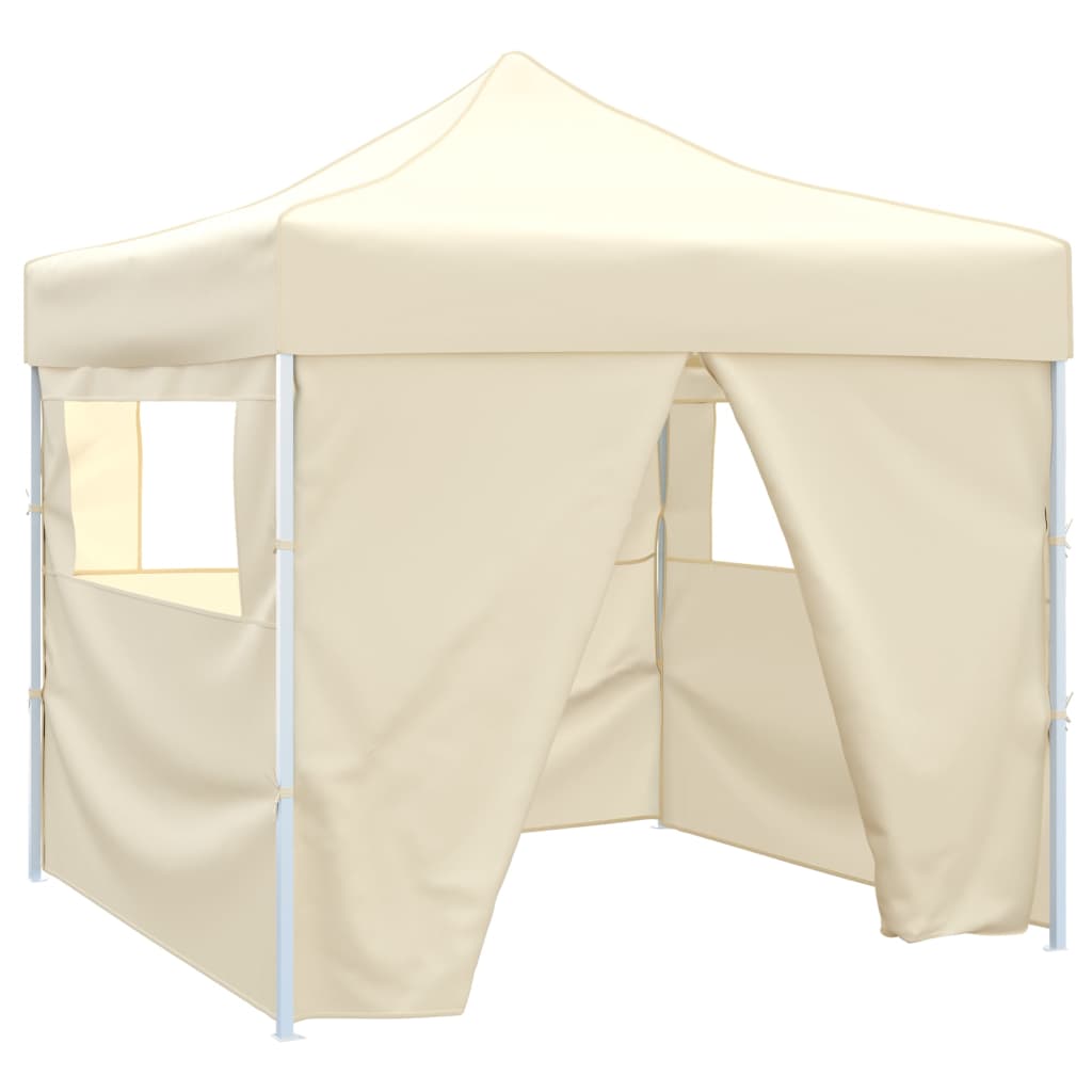 Tente pliante vidaxl avec 4 murs latéraux 3x3 m crème