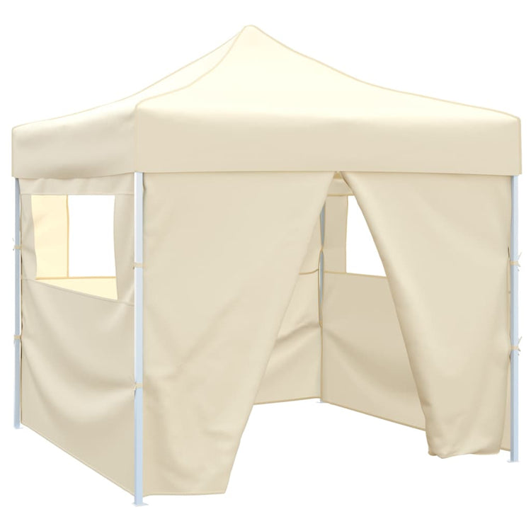 Tente pliante vidaxl avec 4 murs latéraux 3x3 m crème