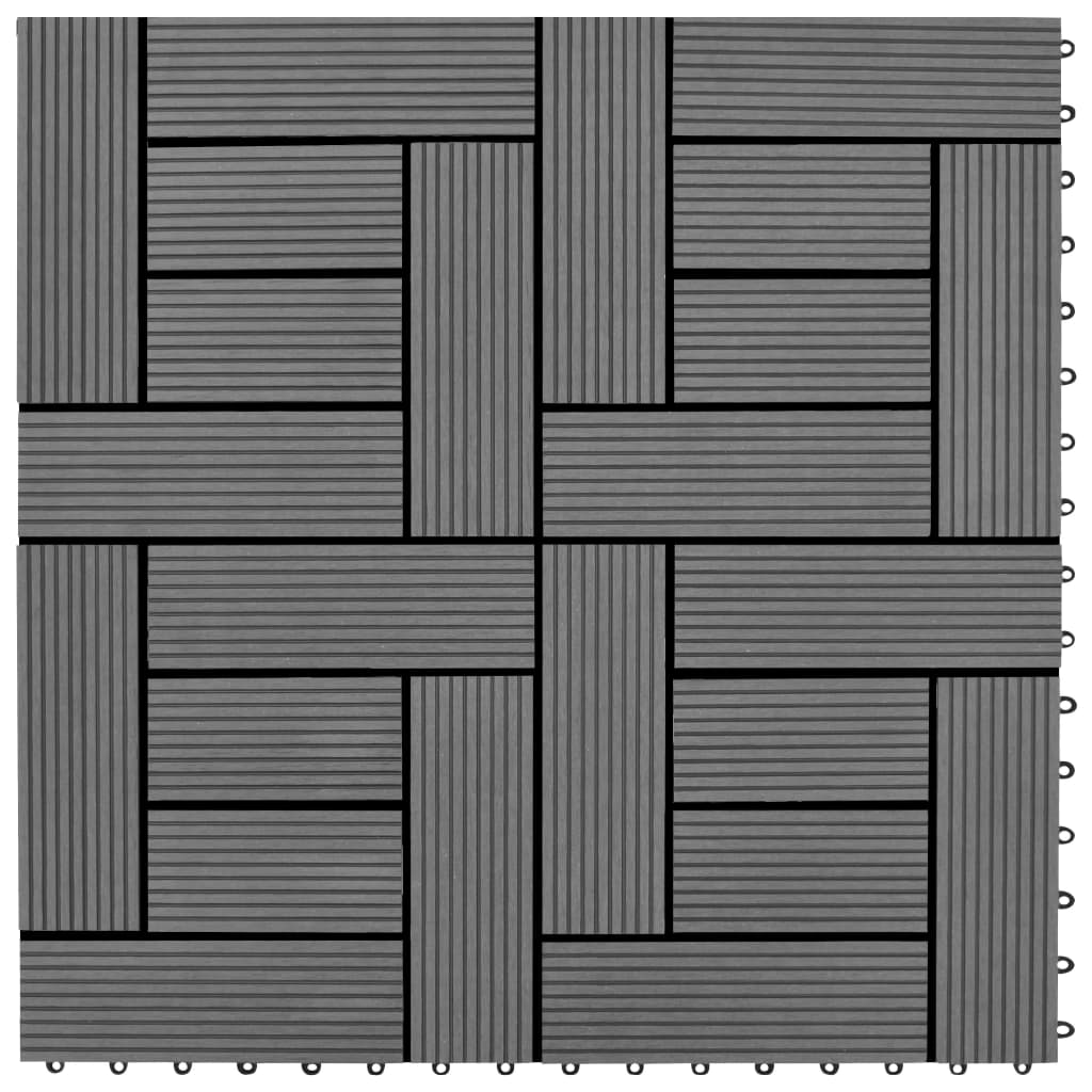 Vidaxl Terrace Tiles 11 pièces 30 x 30 cm WPC 1 m2 (gris)