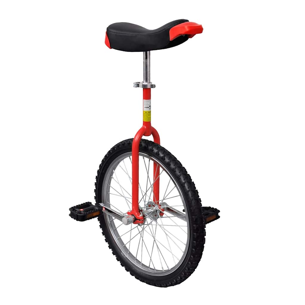 Vidaxl Unicycle réglable 20 pouces rouge