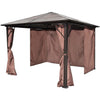 Arbor Vidaxl avec rideau 300x300 cm en aluminium brun