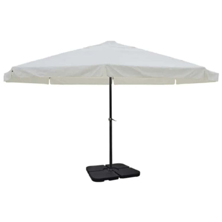 Parasol vidaxl avec de l'aluminium de base portable (blanc)