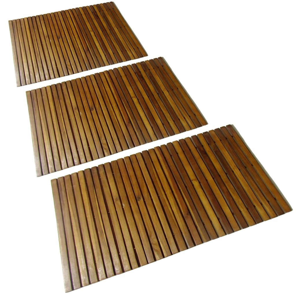 Vidaxl Bathmat Acaciahout 80 x 50 cm 3 pièces
