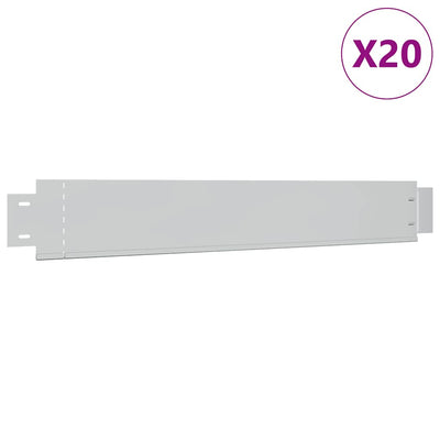 Vidaxl 20 St Grassboard Flexible 100x14 cm en acier galvanisé