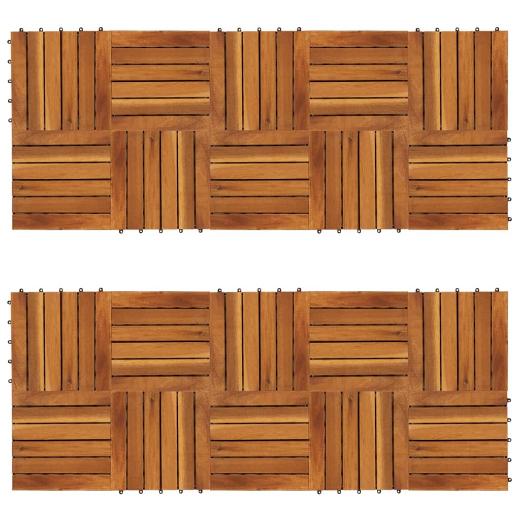 Vidaxl Terrace Tiles 20 ST Modèle vertical 30x30 cm Acaciahout