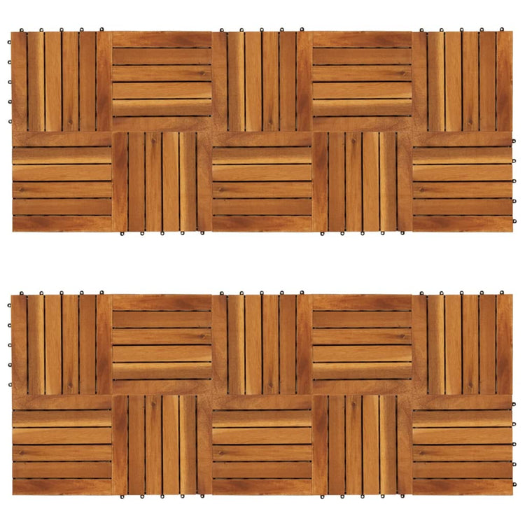 Vidaxl Terrace Tiles 20 ST Modèle vertical 30x30 cm Acaciahout