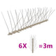 Épingles de pigeon Vidaxl Vogelen avec 4 rangées de 6 pcs 3 m plastique