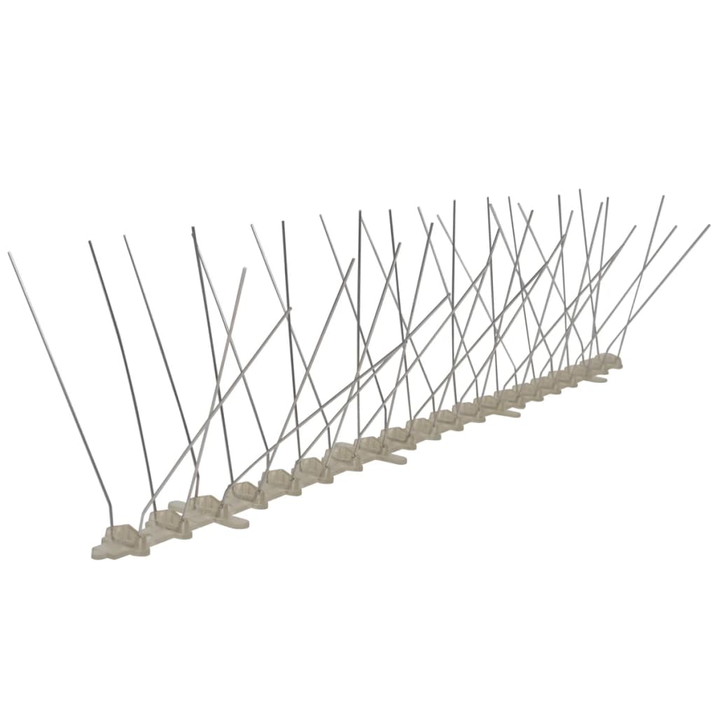 Épingles de pigeon Vidaxl Vogelen avec 4 rangées de 6 pcs 3 m plastique