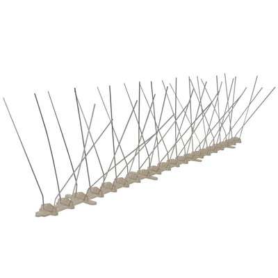 Épingles de pigeon Vidaxl Vogelen avec 4 rangées de 6 pcs 3 m plastique