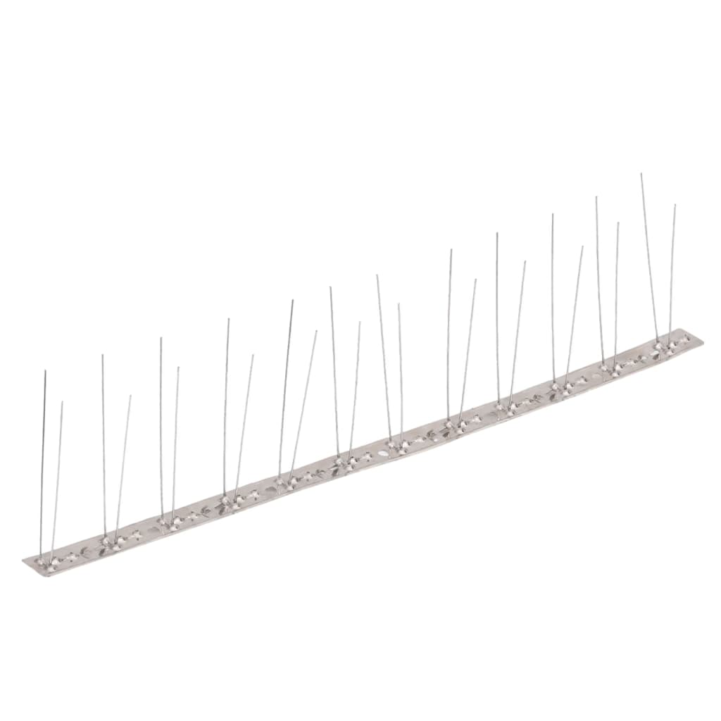 Épingles de pigeon Vidaxl Vogelen avec 2 rangées 6 st 3 m en acier inoxydable
