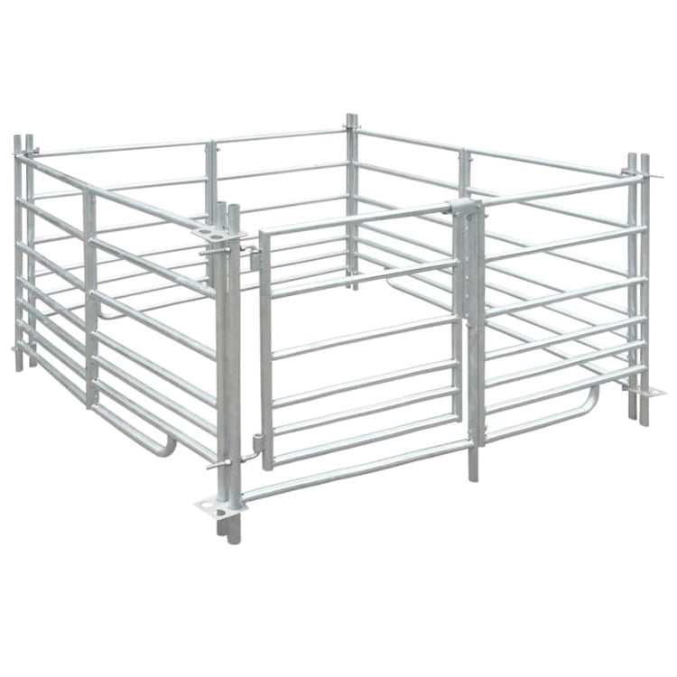 Vidaxl schaapskooi 4 panneaux 137x137x92 cm en acier galvanisé
