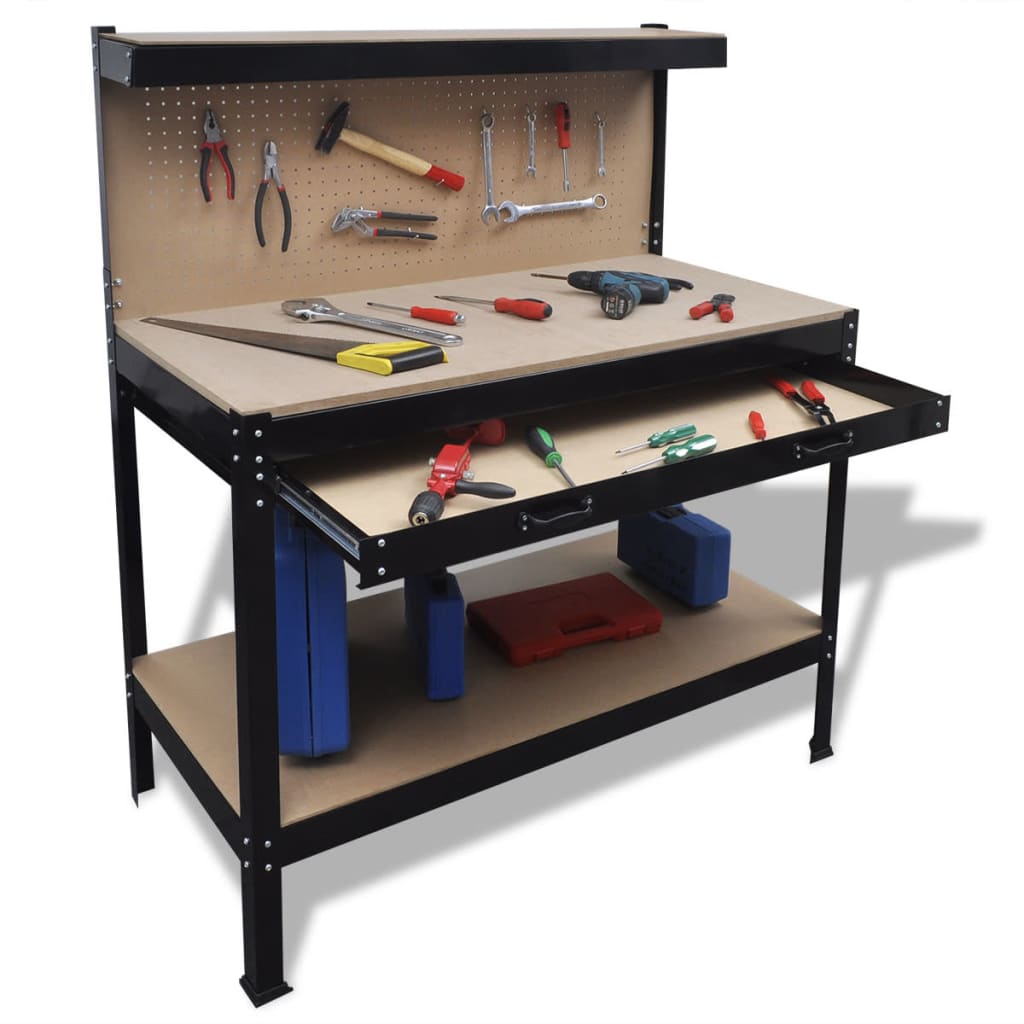 Vidaxl Workbench avec carte de suspension et tiroir
