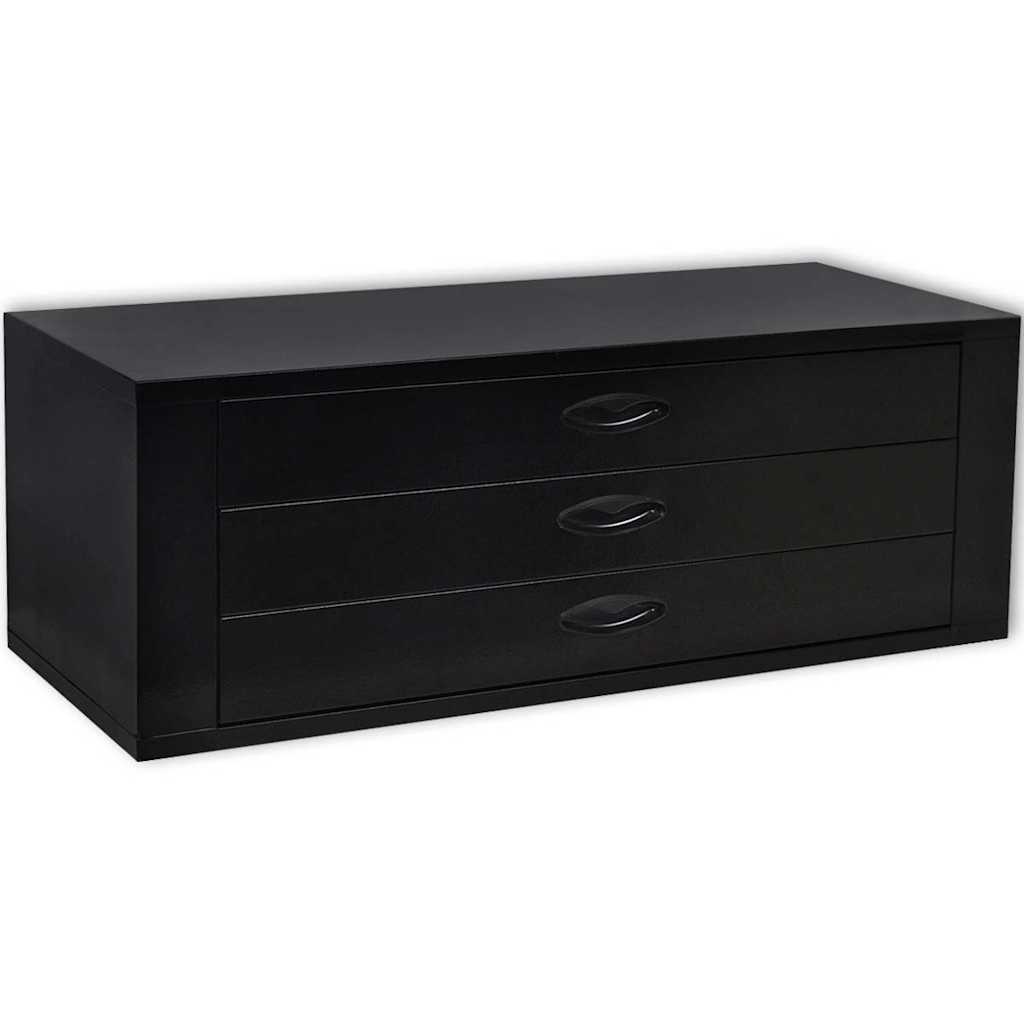 Boîte à outils Vidaxl avec 3 tiroirs de noir métal