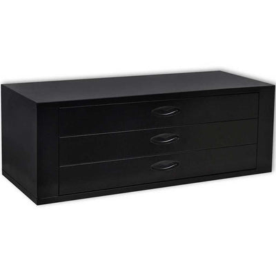 Boîte à outils Vidaxl avec 3 tiroirs de noir métal