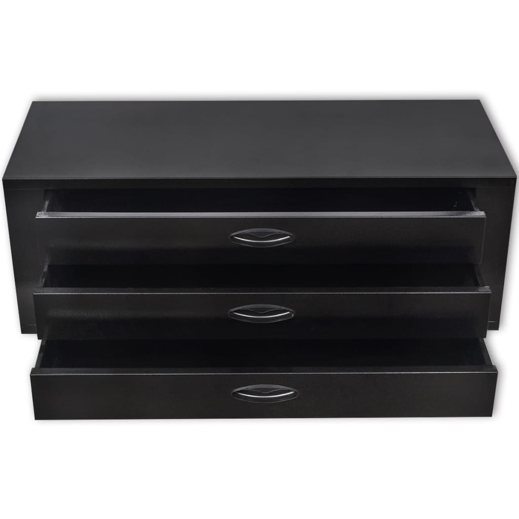 Boîte à outils Vidaxl avec 3 tiroirs de noir métal