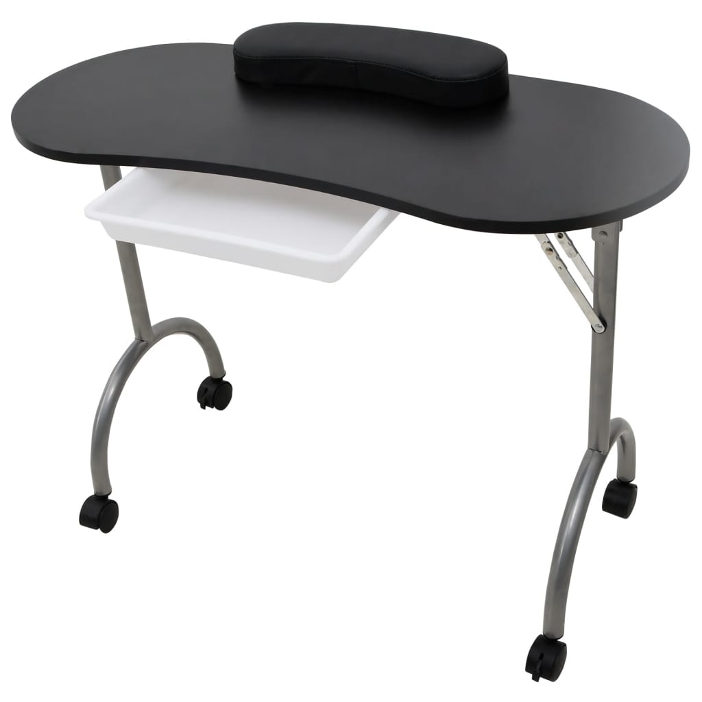 Vidaxl Manicuret Tablelable pliable avec des roues noires