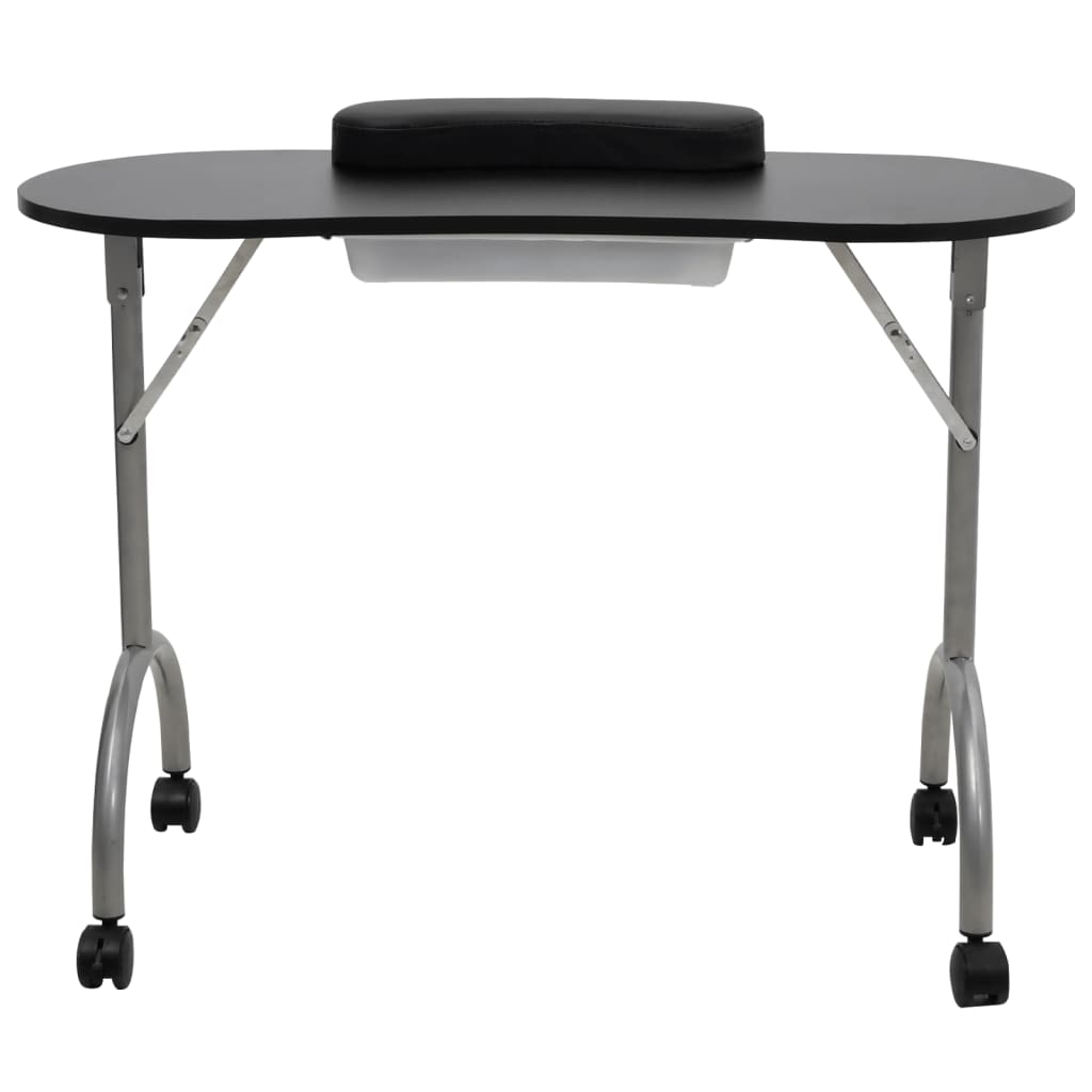 Vidaxl Manicuret Tablelable pliable avec des roues noires