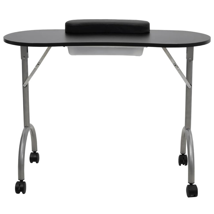 Vidaxl Manicuret Tablelable pliable avec des roues noires