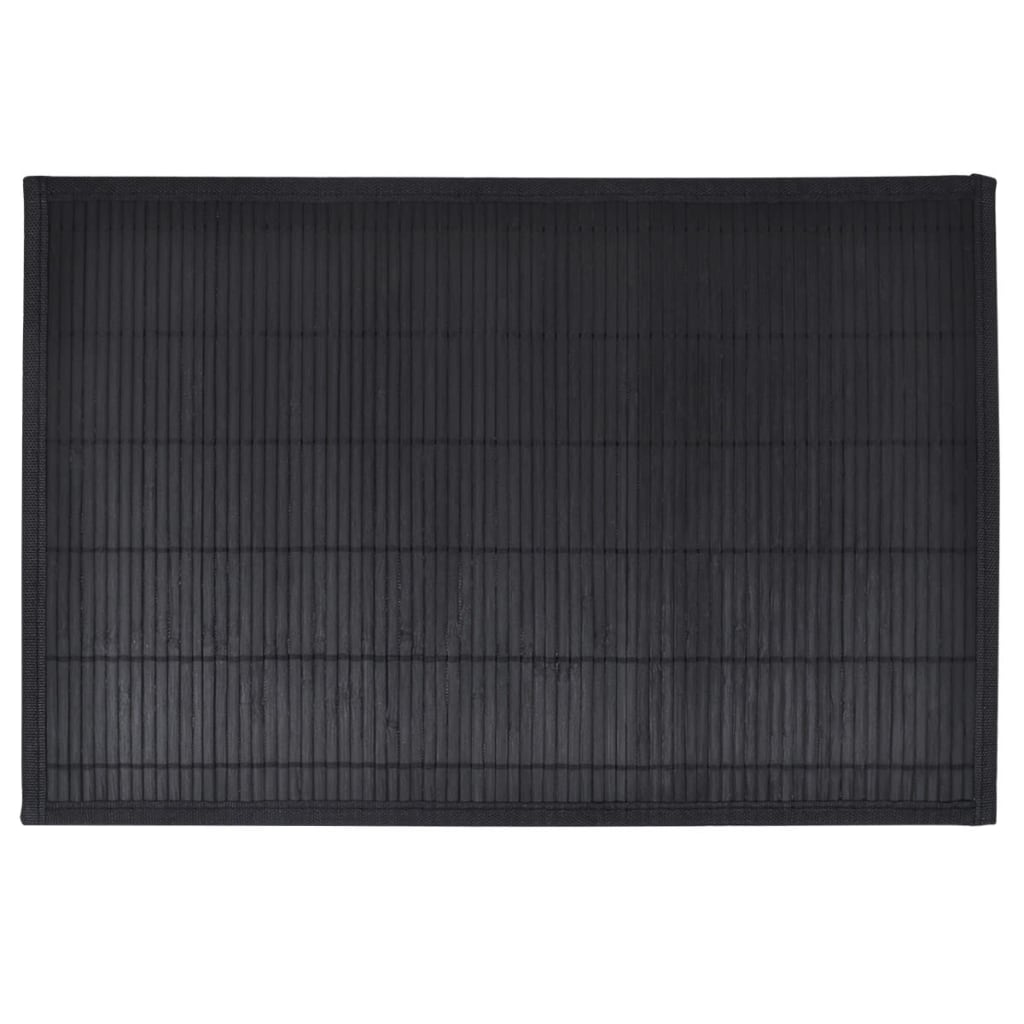 Vidaxl 6 Placemats Bamboo 30 x 45 cm noir