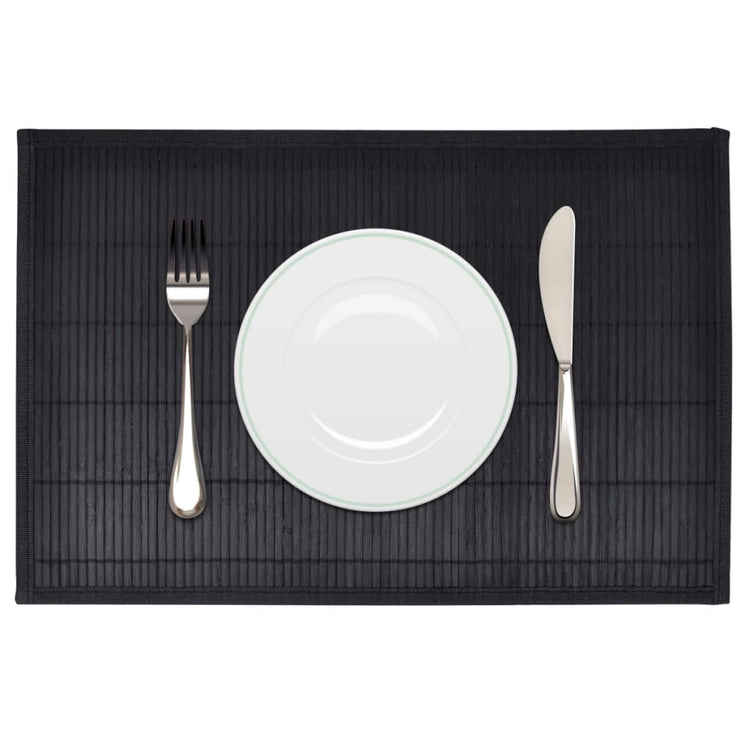 Vidaxl 6 Placemats Bamboo 30 x 45 cm noir