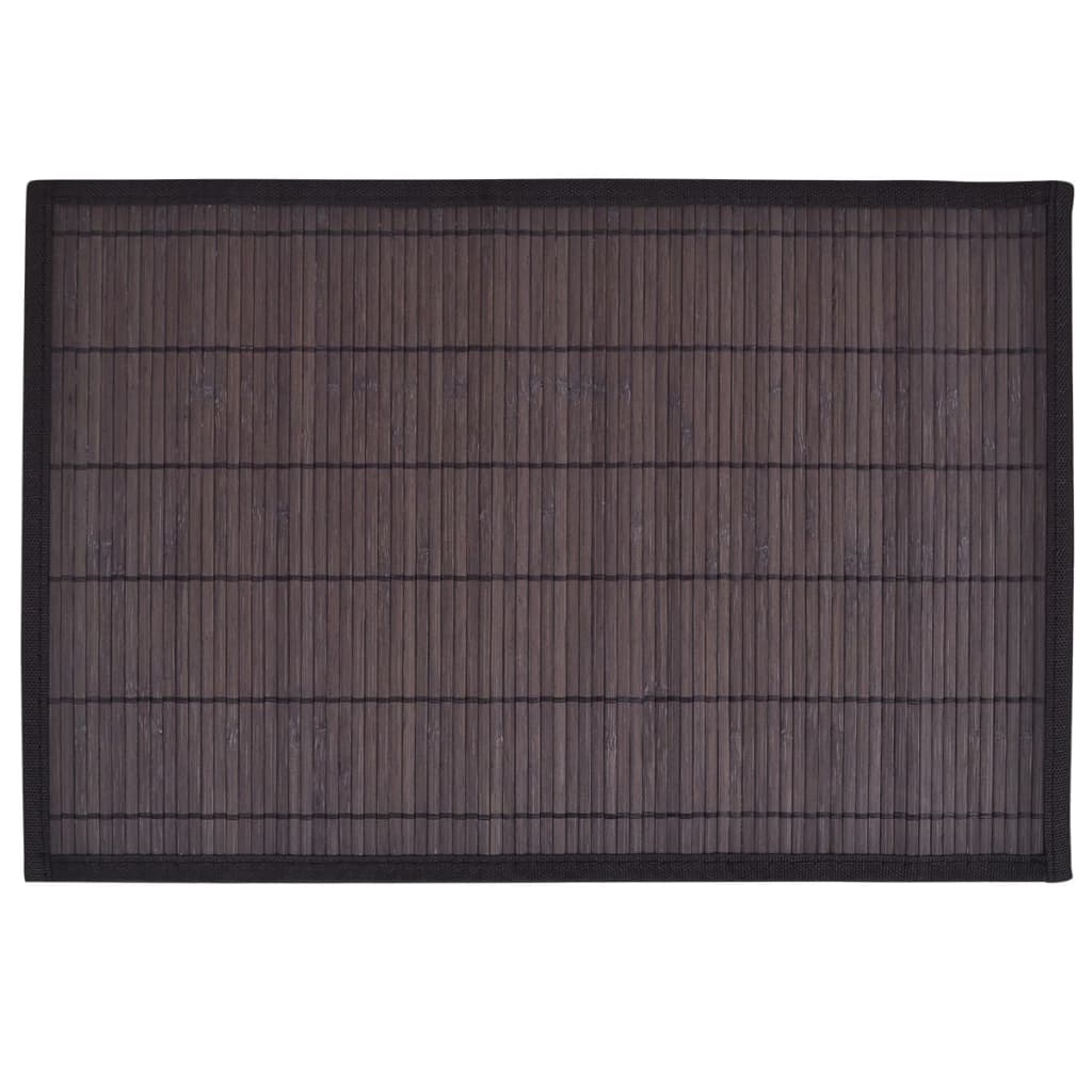 Vidaxl 6 Placemats Bamboo 30 x 45 cm brun foncé