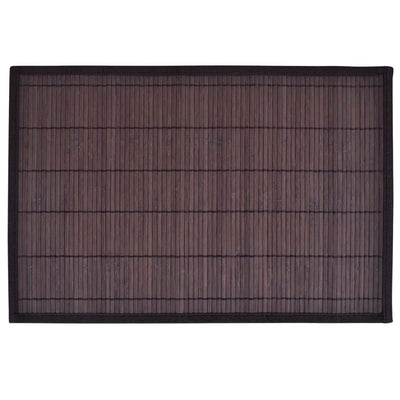 Vidaxl 6 Placemats Bamboo 30 x 45 cm brun foncé
