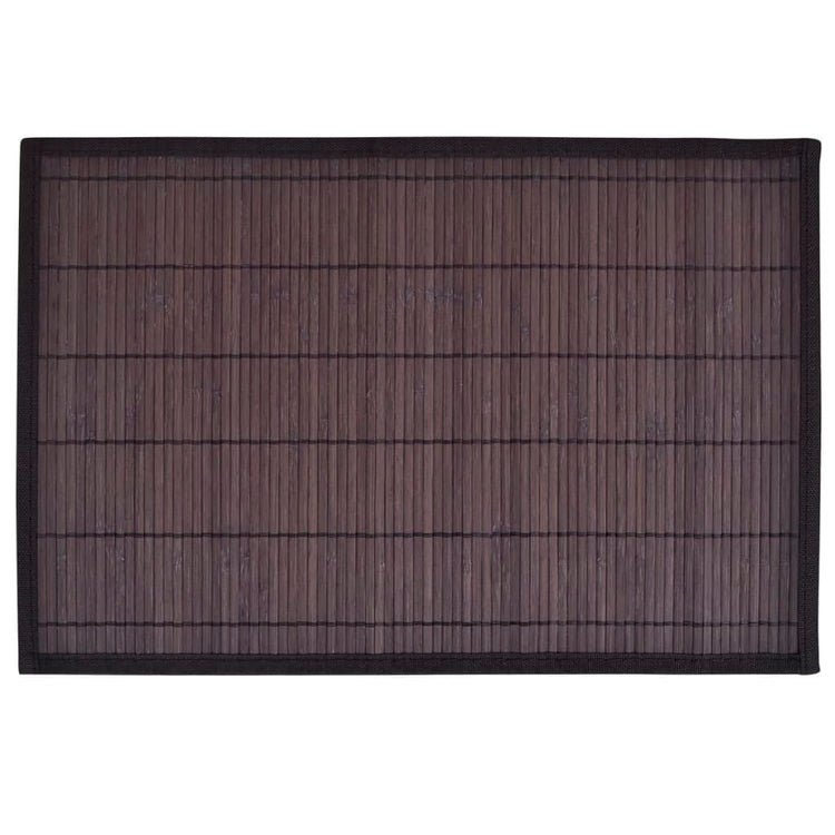 Vidaxl 6 Placemats Bamboo 30 x 45 cm brun foncé
