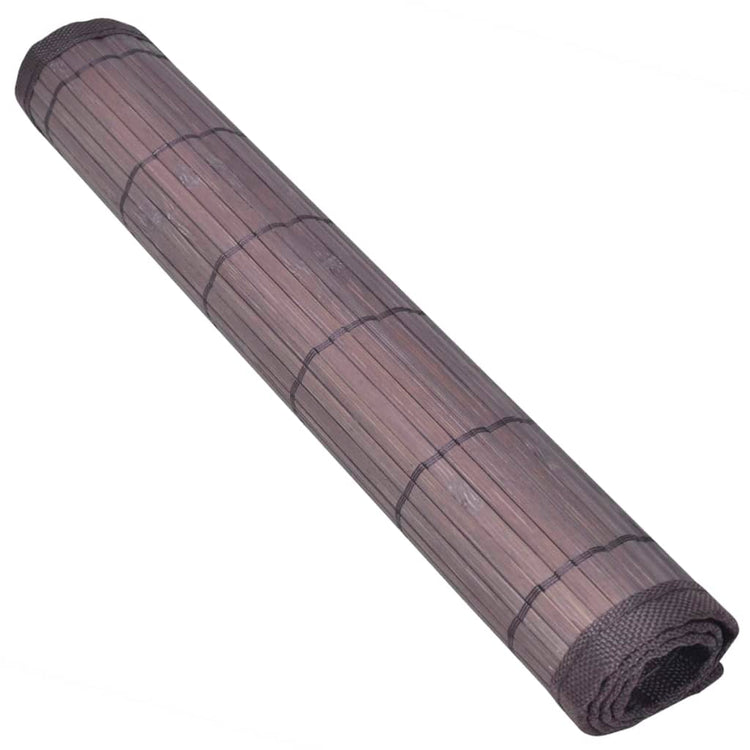 Vidaxl 6 Placemats Bamboo 30 x 45 cm brun foncé