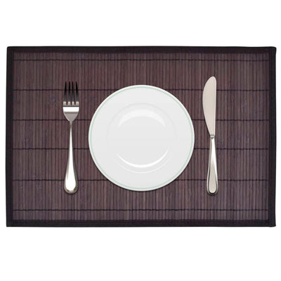 Vidaxl 6 Placemats Bamboo 30 x 45 cm brun foncé