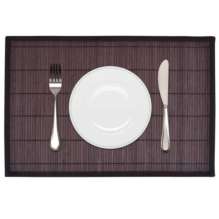 Vidaxl 6 Placemats Bamboo 30 x 45 cm brun foncé