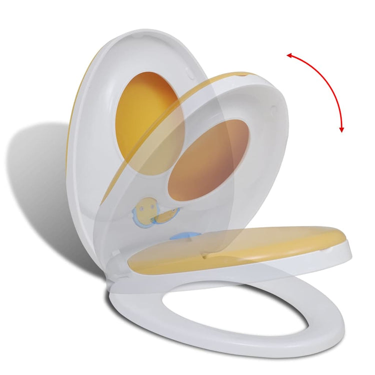 Vidaxl Toilet Seat pour adultes Enfants enlacés doux et jaune