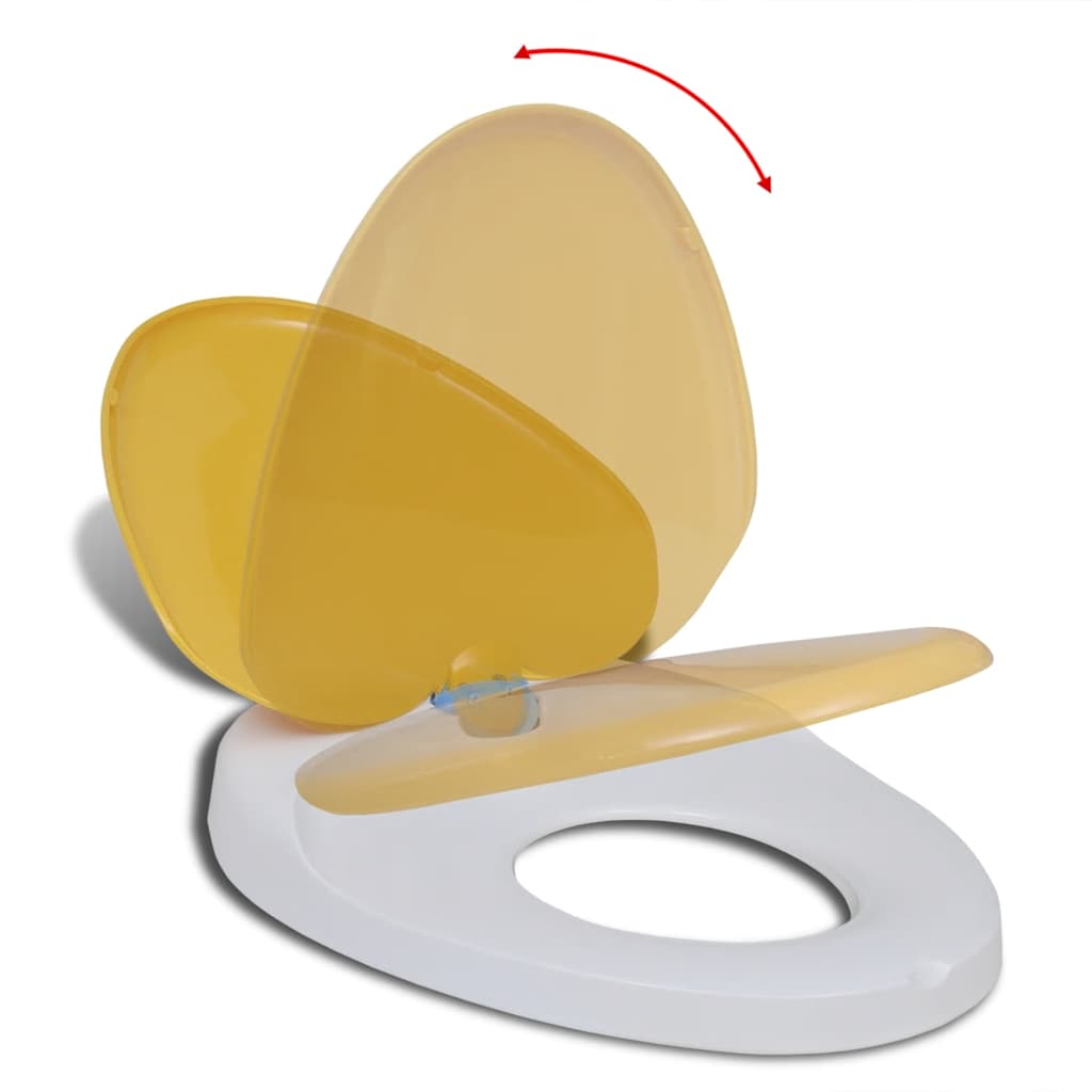 Vidaxl Toilet Seat pour adultes Enfants enlacés doux et jaune
