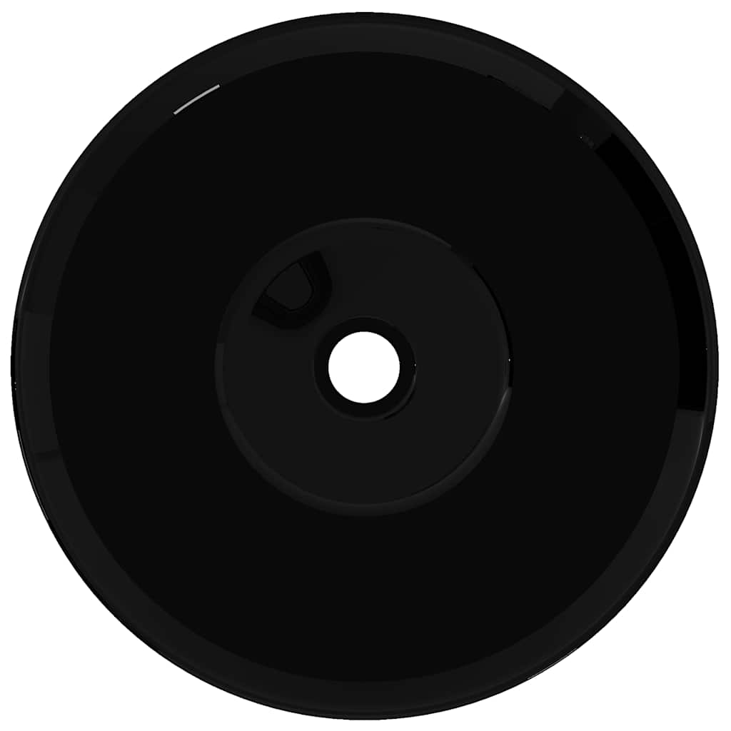 Vidaxl Washbasin, céramique, ronde, noir