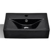 Vidaxl Washingin avec trou du robinet et atterrissage en céramique rectangulaire noire