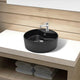 Vidaxl lavabo avec un trou de grue et atterrissage autour du noir en céramique