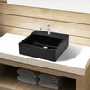 Vidaxl Washingin avec trou de grue Céramique carré noir