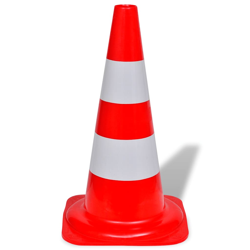 Cône de circulation Vidaxl reflétant 50 cm de rouge et blanc 10 PCS