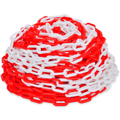 Chaîne de sécurité Vidaxl 30 m en plastique rouge et blanc