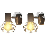 Vidaxl Wall Lamps 2 ST avec style industriel LED noir - afbeelding 2
